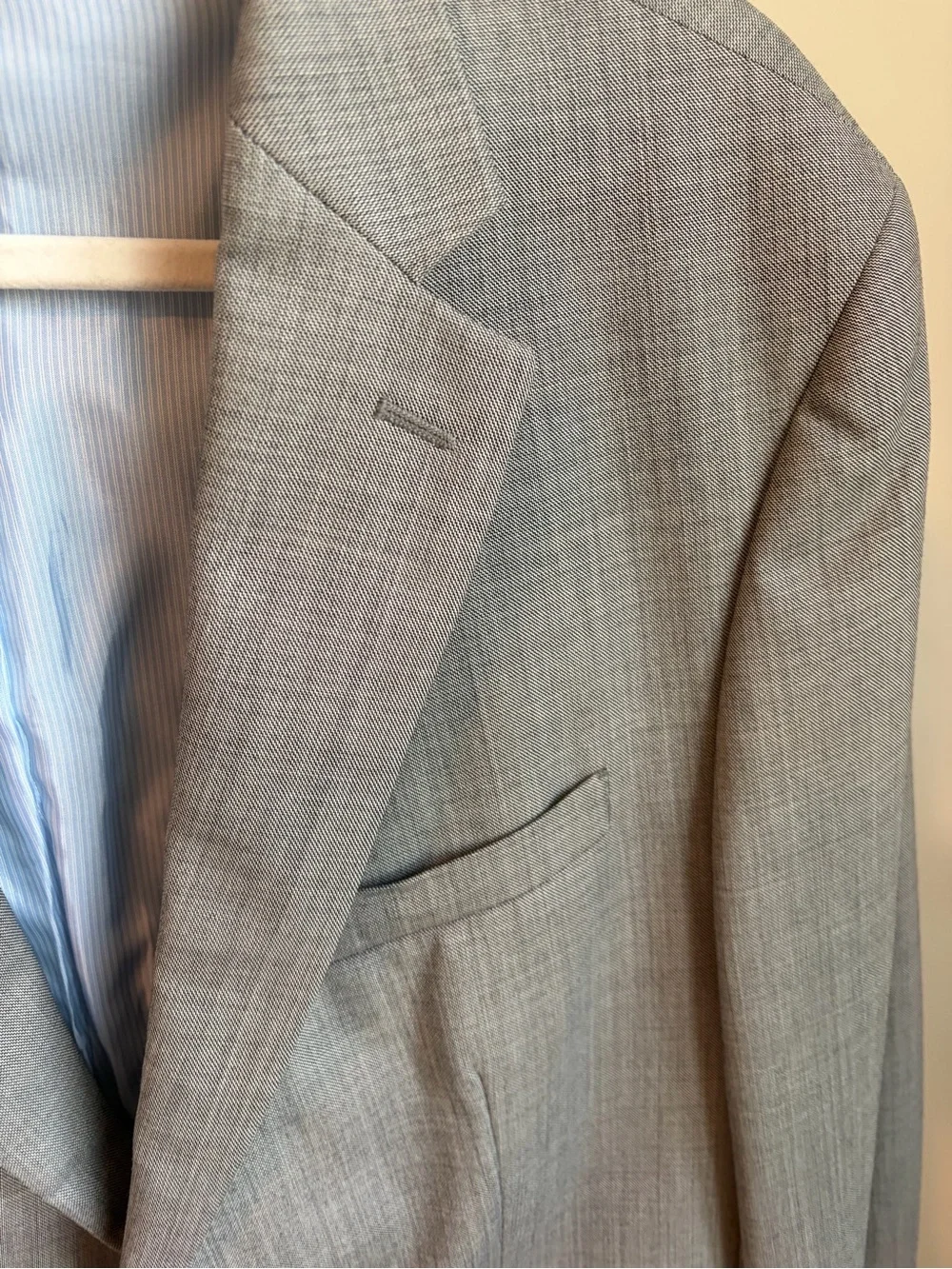 Banana Republic Light Gray Wool Sport Coat Blazer 44R Tailored Fit